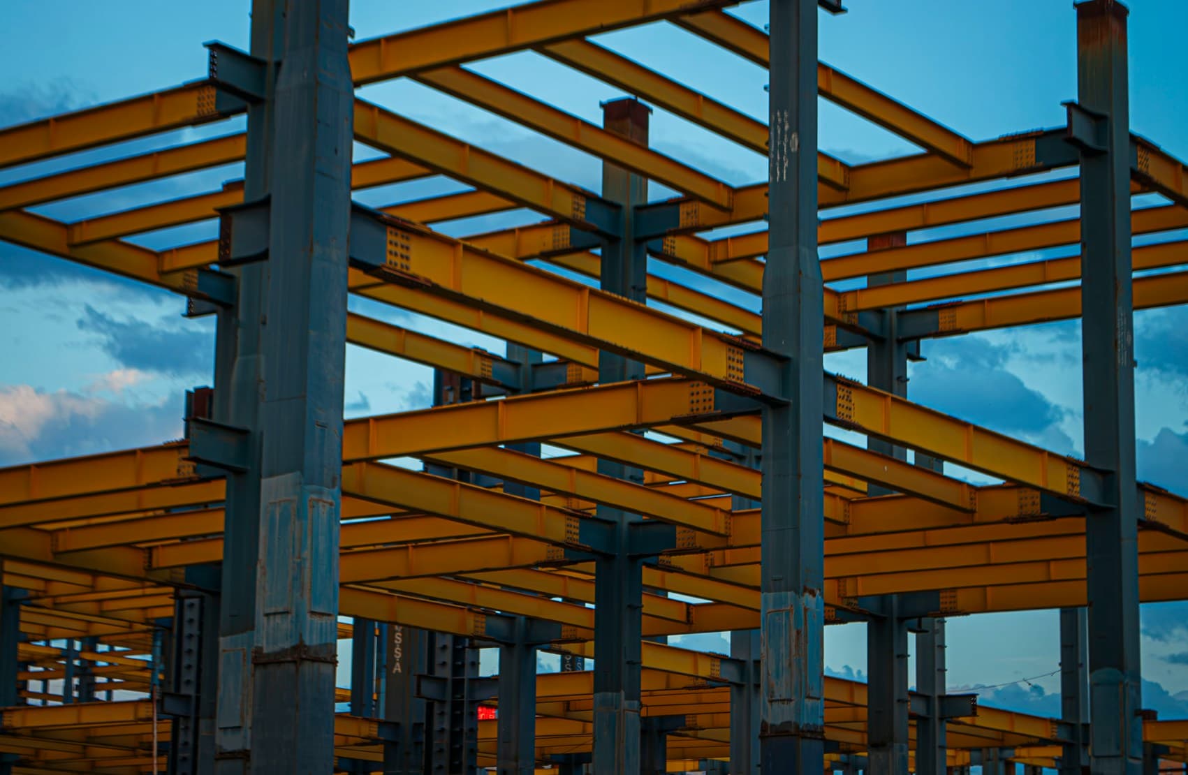 Structural steel erection crew on-site